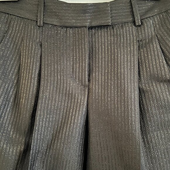 Banana Republic Black Shimmer Pinstripe Trousers – Size 2 - Picture 7 of 8